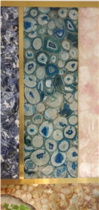 Backlit Semiprecious Stone Black Agate Kitchen Countertop
