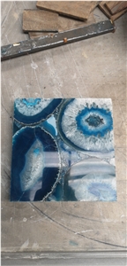 Backlit Semiprecious Stone Black Agate Kitchen Countertop