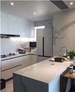 Bianco Calacatta White Sintered Stone Kitchen Countertops