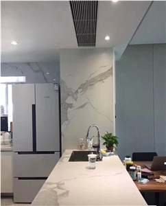 Bianco Calacatta White Sintered Stone Kitchen Countertops