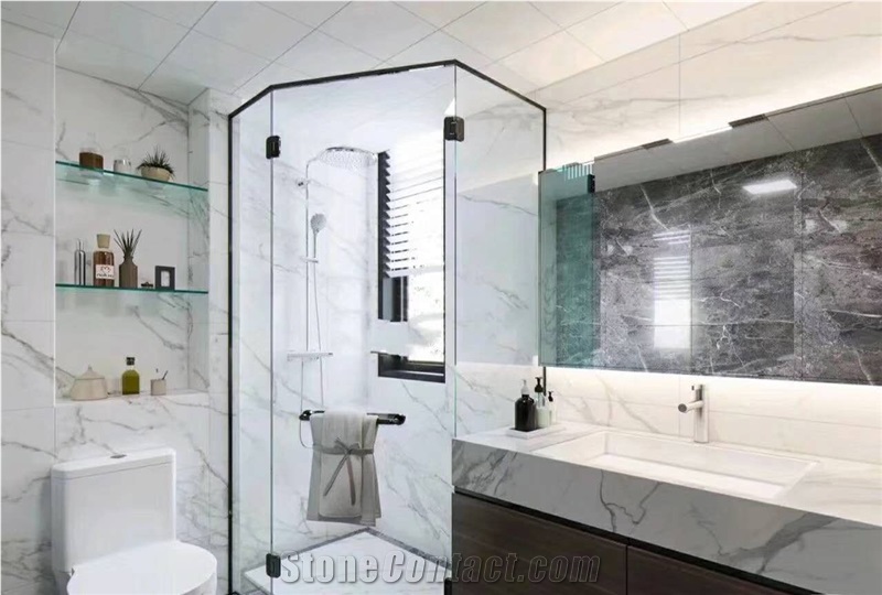 Bianco Calacatta White Sintered Stone Kitchen Countertops