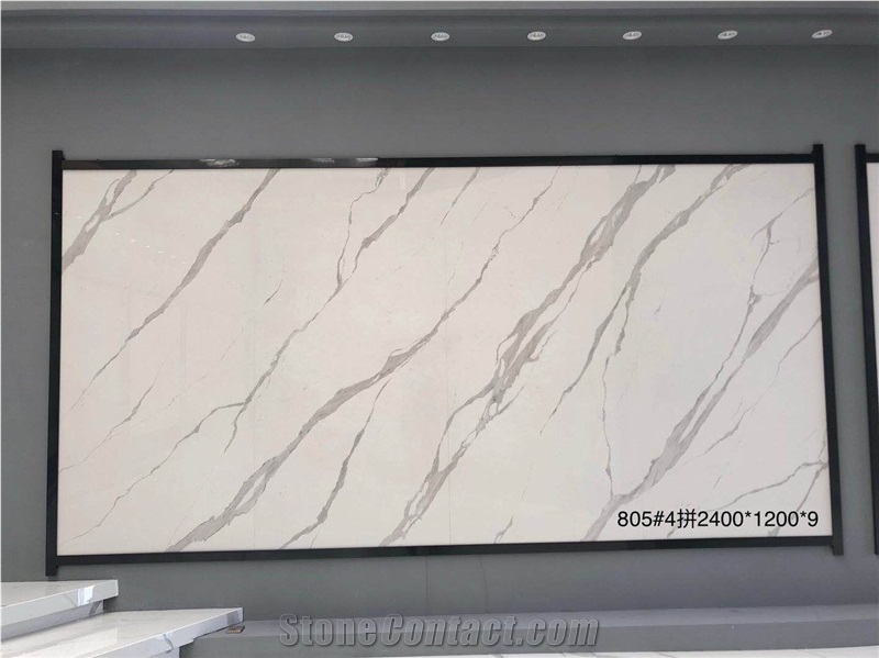Bianco Calacatta White Sintered Stone Kitchen Countertops