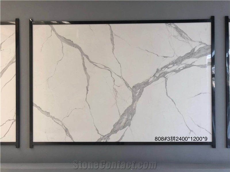 Bianco Calacatta White Sintered Stone Kitchen Countertops