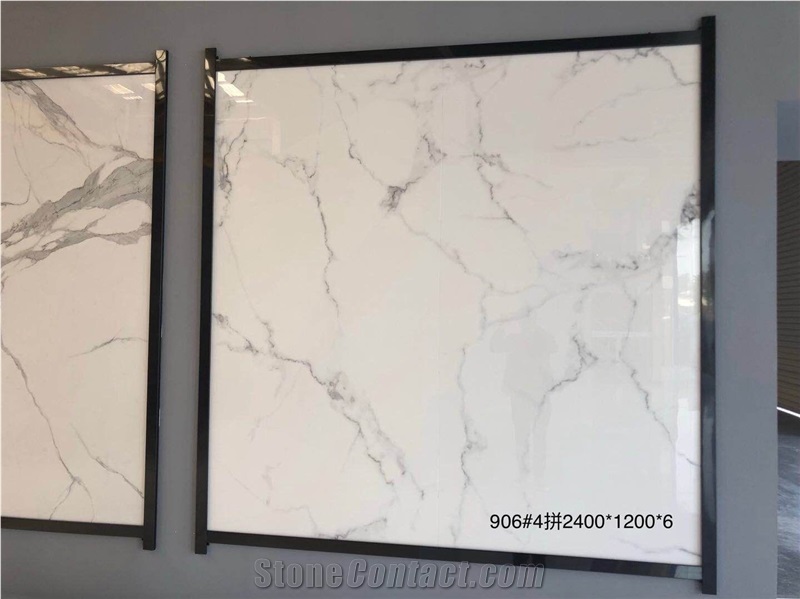 Bianco Calacatta White Sintered Stone Kitchen Countertops