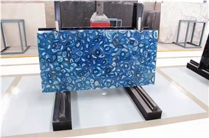 Black Agate Semiprecious Stone Slab Gemstone Wall Panel