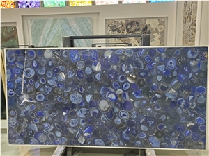 Blue Stone Semiprecious Stone Blue Agate Slab Tile