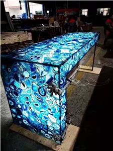 Blue Stone Semiprecious Stone Blue Agate Slab Tile