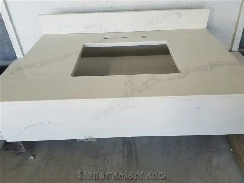 Calacatta White Quartz Modern Kitchen Design