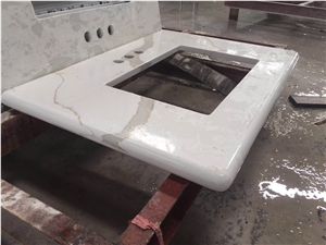 Calacatta White Quartz Modern Kitchen Design