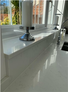 Carrara White Quartz Slab Kitchen Countertops Island Tops