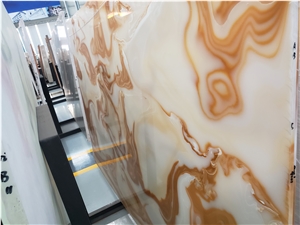 Man-Made Artificial Onyx Blue Nano Glass Stone Slab Tile