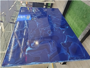 Man-Made Artificial Onyx Blue Nano Glass Stone Slab Tile