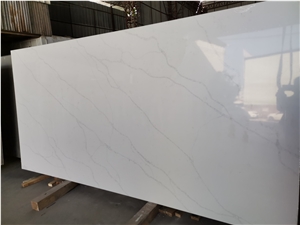 Marble Looks Artificial Stone White Quartz Calacatta Slab