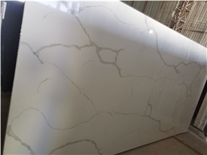 Marble Looks Artificial Stone White Quartz Calacatta Slab