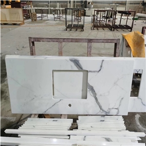 Nano Glass Artificial Stone Bathroom Vanity Tops