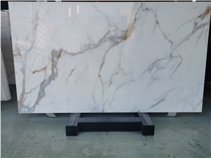 Nano Glass Stone Calacatta Gold Marble Slab Tiles