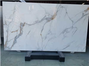 Nano Glass Stone Calacatta Gold Marble Slab Tiles