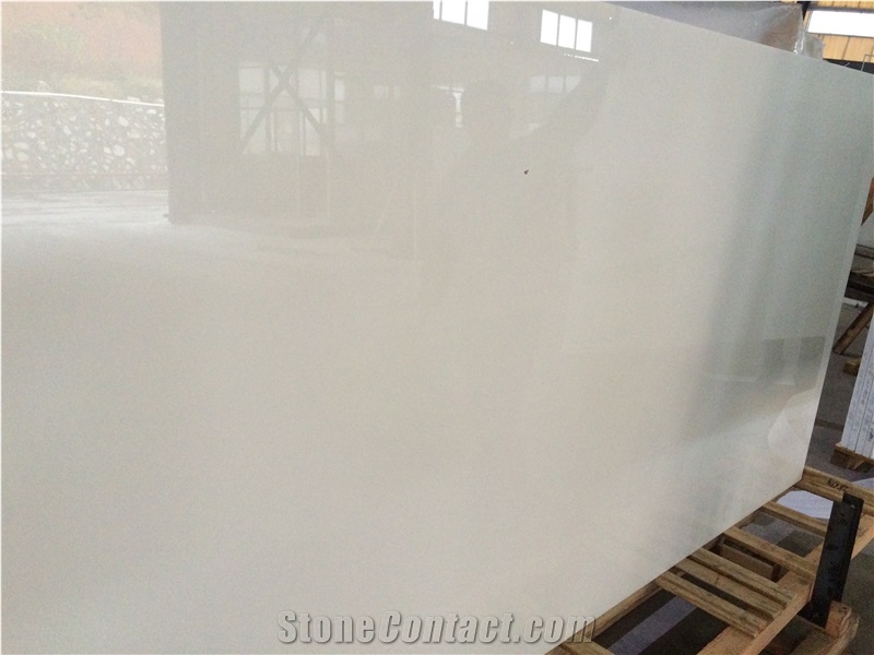 Nano Glass Stone,Pure White Crystallized Marble Slab