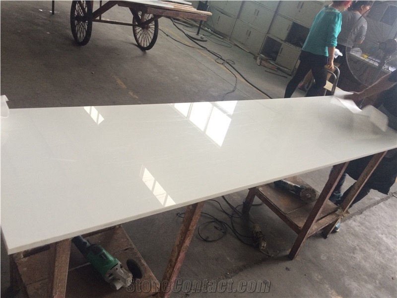 Nano Glass Stone,Pure White Crystallized Marble Slab
