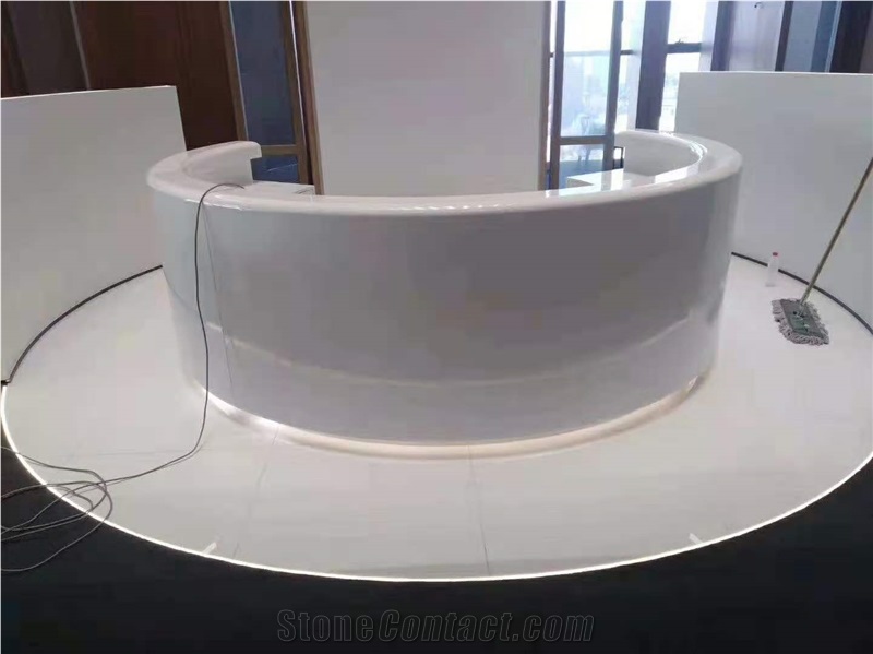 Polished Nano Crystallized Pure White Glass Stone Column