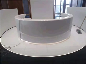 Polished Nano Crystallized Pure White Glass Stone Column