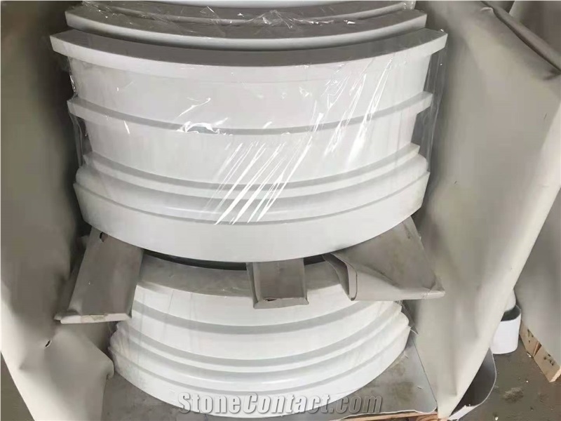 Polished Nano Crystallized Pure White Glass Stone Column