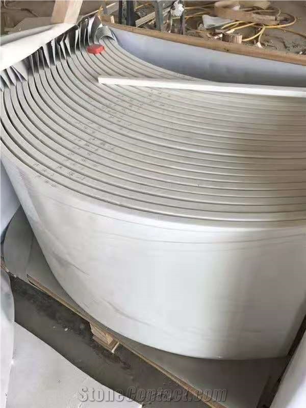 Polished Nano Crystallized Pure White Glass Stone Column