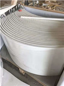 Polished Nano Crystallized Pure White Glass Stone Column