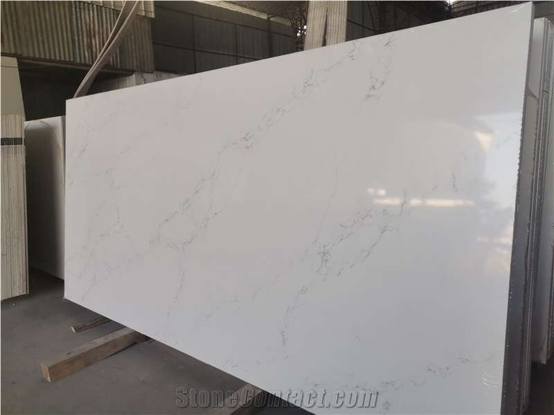 Quartz Slab, Engineered Stone Slab White Quartz Floor Tile