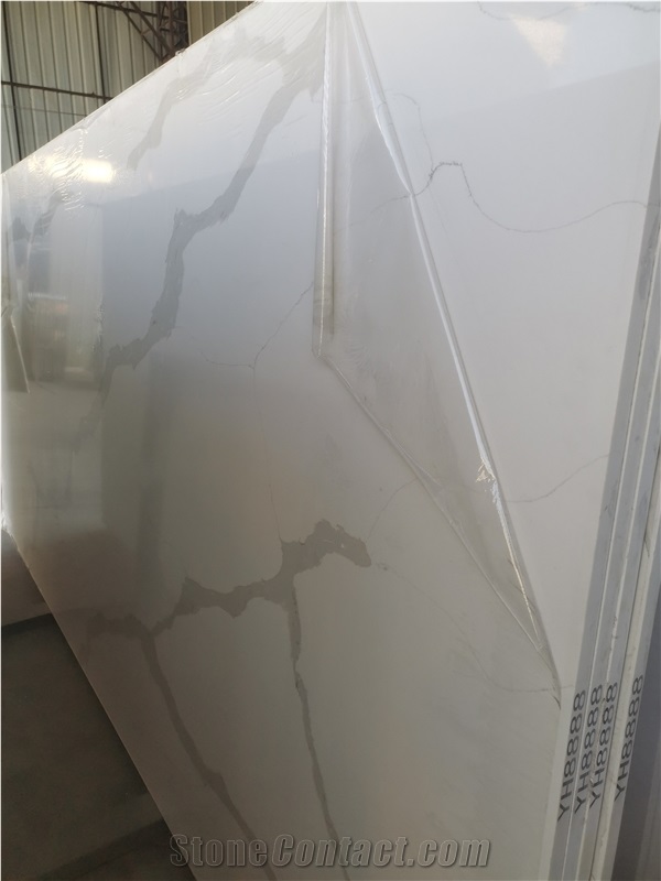 Quartz Slab, Engineered Stone Slab White Quartz Floor Tile