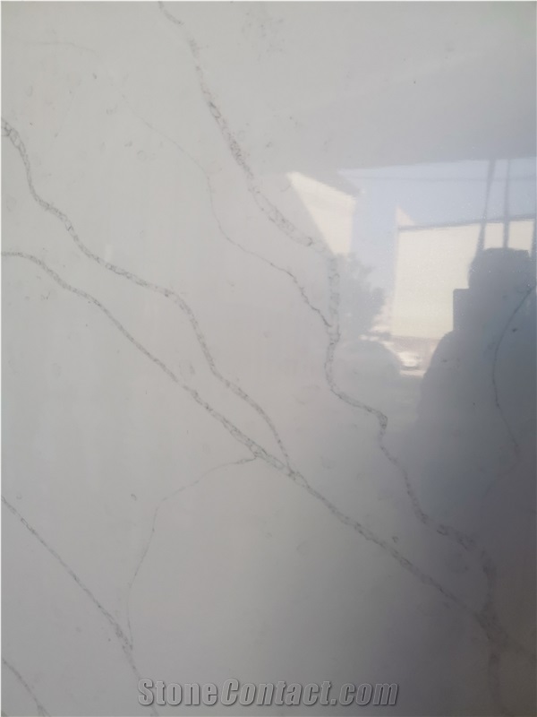 Quartz Slab, Engineered Stone Slab White Quartz Floor Tile