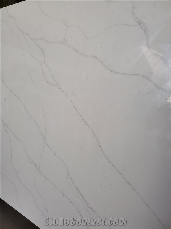 Quartz Slab, Engineered Stone Slab White Quartz Floor Tile