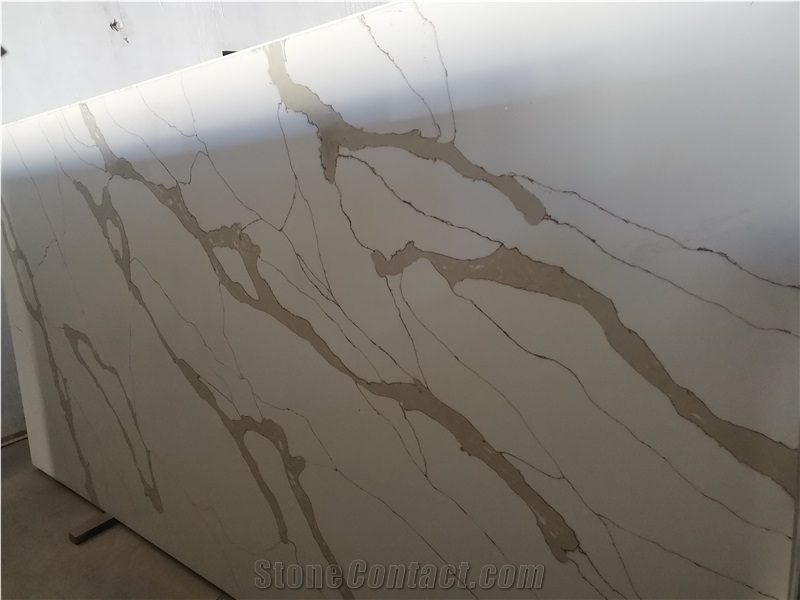 Quartz Slab, Engineered Stone Slab White Quartz Floor Tile