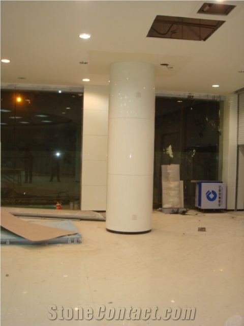 Super White Crystallized Glass Stone Nano Stone Project