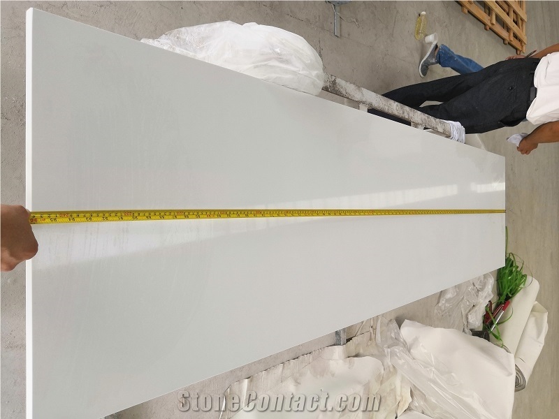 White Quartz Artificial Stone Countertops Kitchen Top