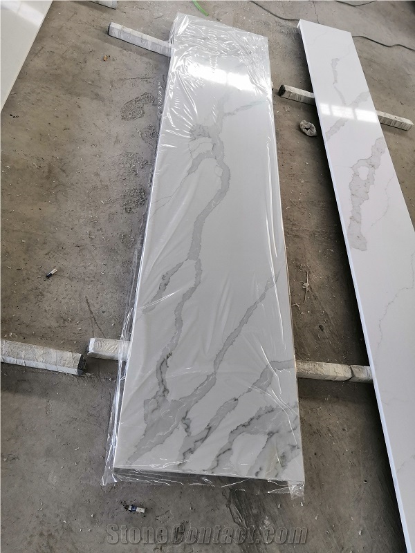 White Quartz Artificial Stone Countertops Kitchen Top