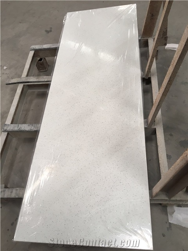 White Quartz Artificial Stone Countertops Kitchen Top
