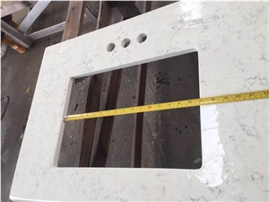 White Quartz Bathroom Vanity Tops Artificial Stone Bath Top