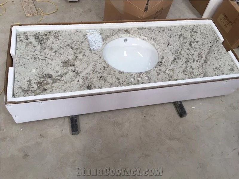 Andromeda White Granite Prefab Bath Top Vanity Top