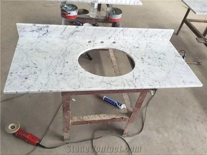 Bianco White Carrara Marble Bathroom Vanity Top