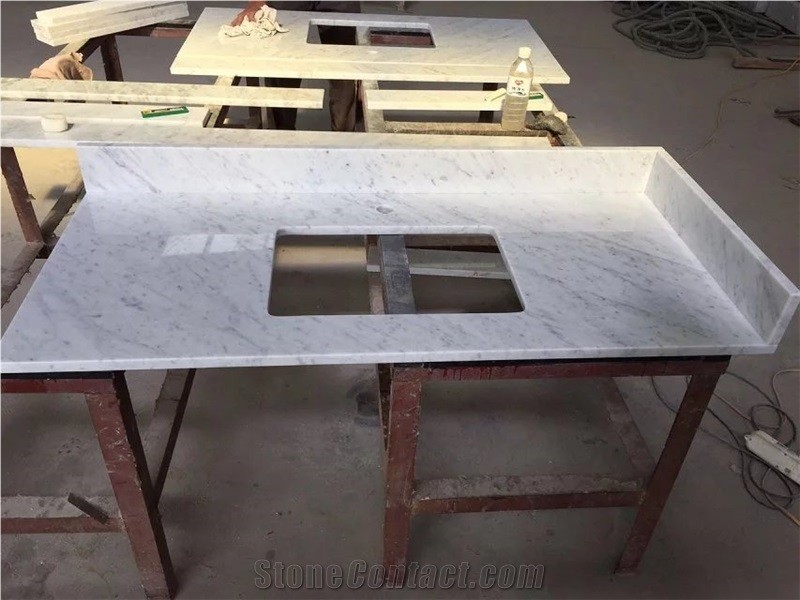 Bianco White Carrara Marble Bathroom Vanity Top