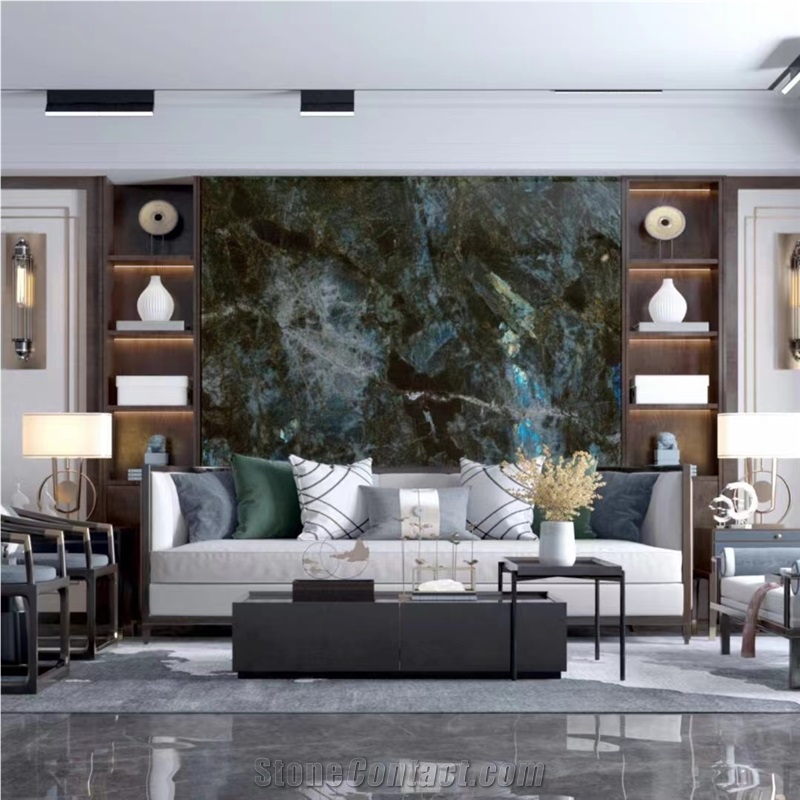 Blue Labradorite Granite Polished Slab Tile