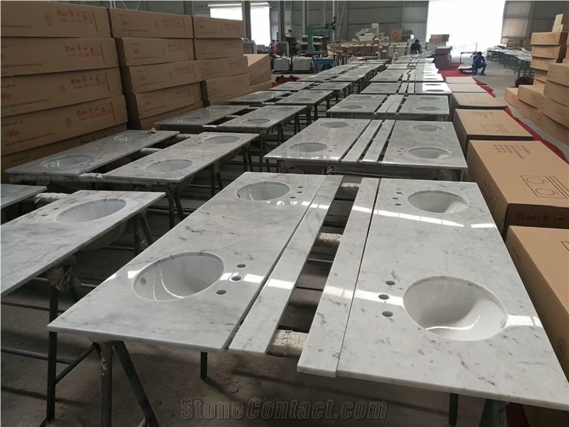 Carrara White Marble High Quality Polished Bath Top
