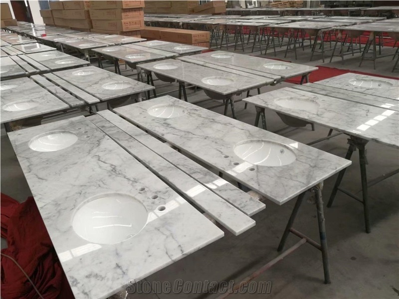 Carrara White Marble High Quality Polished Bath Top