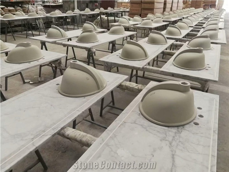Carrara White Marble High Quality Polished Bath Top