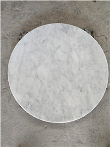 Carrara White Marble  Round Rectangle Table Top
