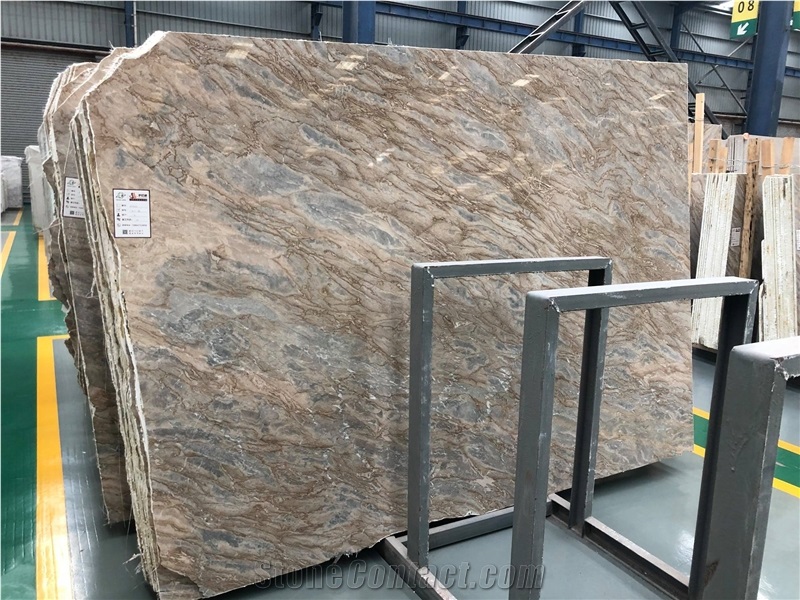 China Apollo Marble Polished Slab Brown Beige Tile