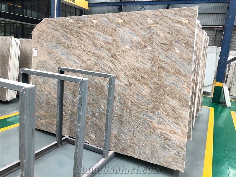 China Apollo Marble Polished Slab Brown Beige Tile