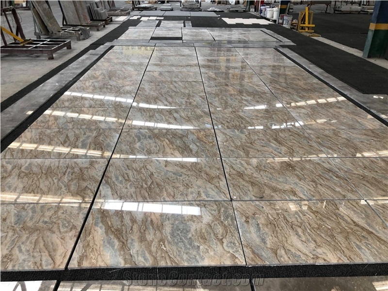 China Apollo Marble Polished Slab Brown Beige Tile