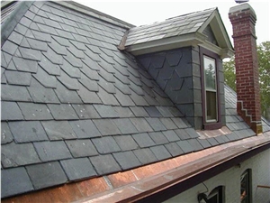 China Natural Split Surface Slate Floor Tile Black Stone